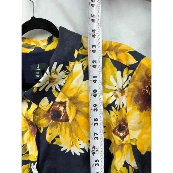 Jason Wu 2XP Blue Sunflower Floral‎ Tie Waist Button Down Collared Midi Dress - Picture 11 of 13